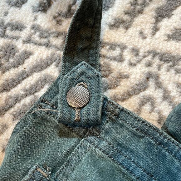 Free People Denim Overalls Blue Green 27 - Picture 7 of 10